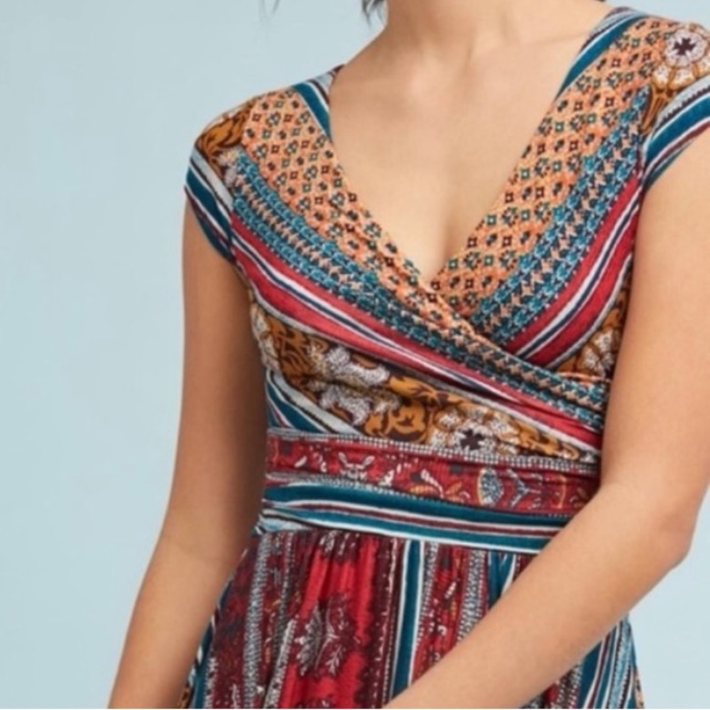 Anthropologie Fall Rouched Waist Dress ❤️ - Picture 2 of 5